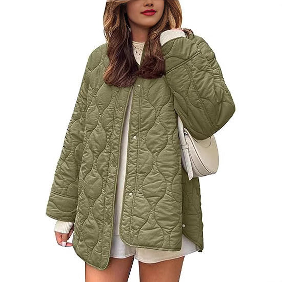 Lightweight Cotton Coat, Loose Fit, Stylish String Accent