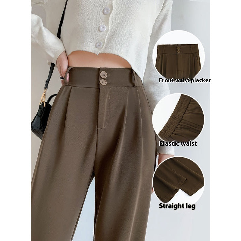 Trendy High Waist Drooping Suit Pants, Perfect Fit Guaranteed