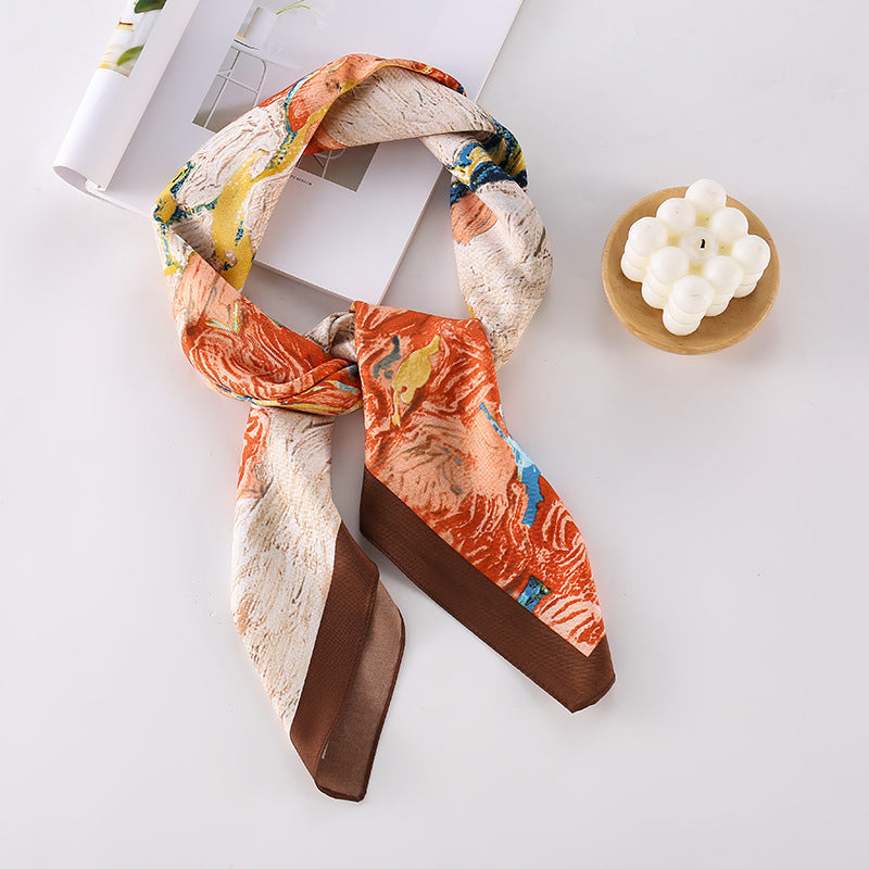Soft Silky Red Scarf with Stunning Contrast Design