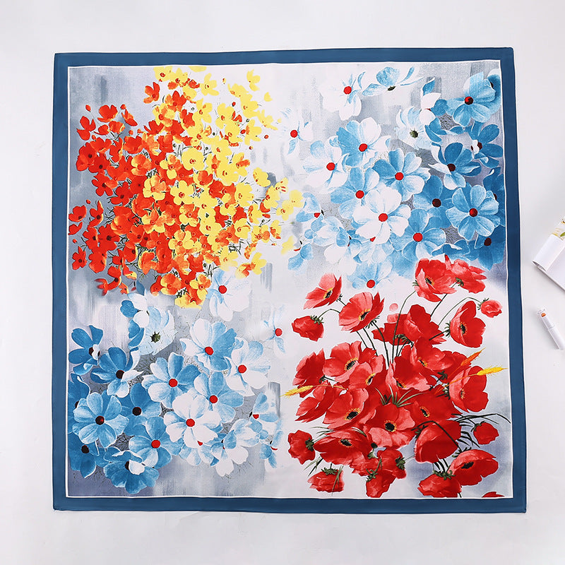 Soft Silky Red Scarf with Stunning Contrast Design