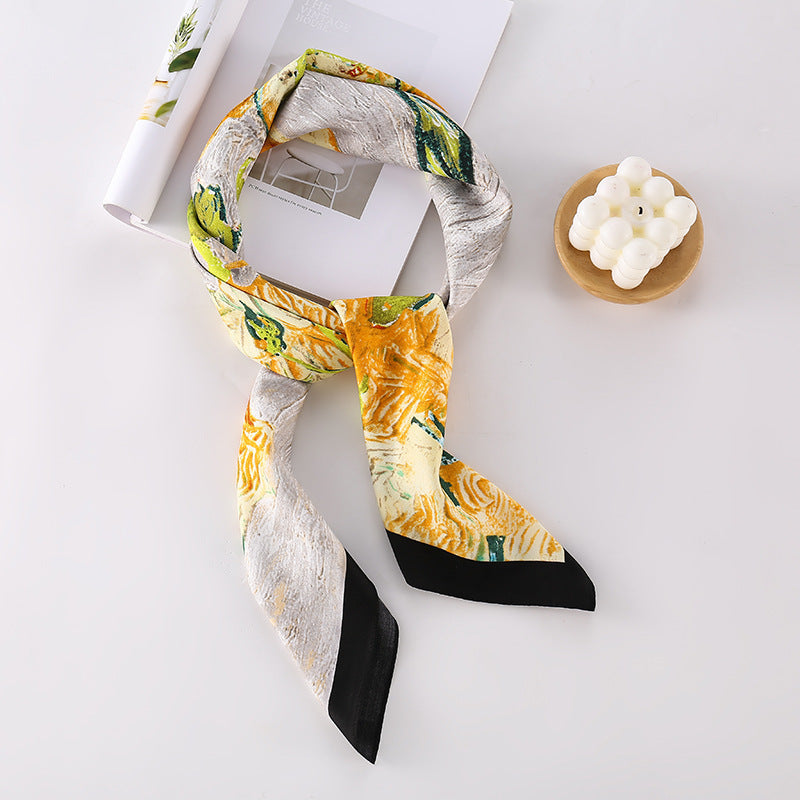 Soft Silky Red Scarf with Stunning Contrast Design