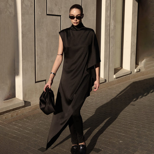 Graceful Flow Irregular Hem Dress for Effortless Style