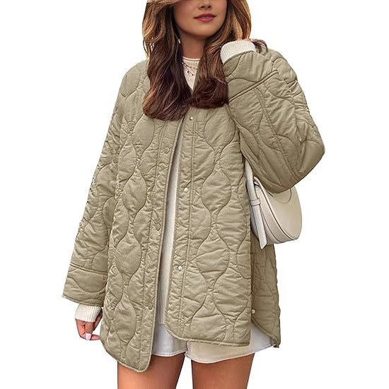 Lightweight Cotton Coat, Loose Fit, Stylish String Accent