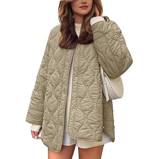 Lightweight Cotton Coat, Loose Fit, Stylish String Accent