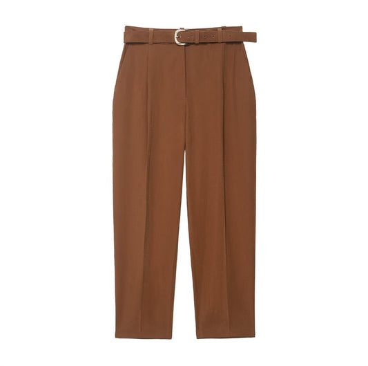 Lightweight Draped Pants with Belt – Summer Fashion