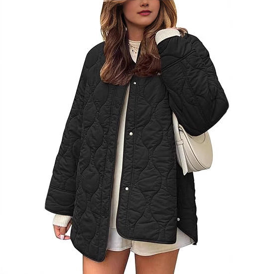 Lightweight Cotton Coat, Loose Fit, Stylish String Accent