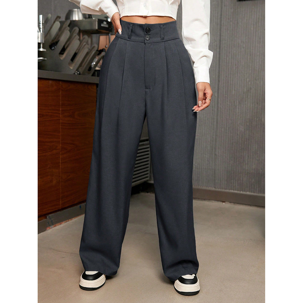 Trendy High Waist Drooping Suit Pants, Perfect Fit Guaranteed