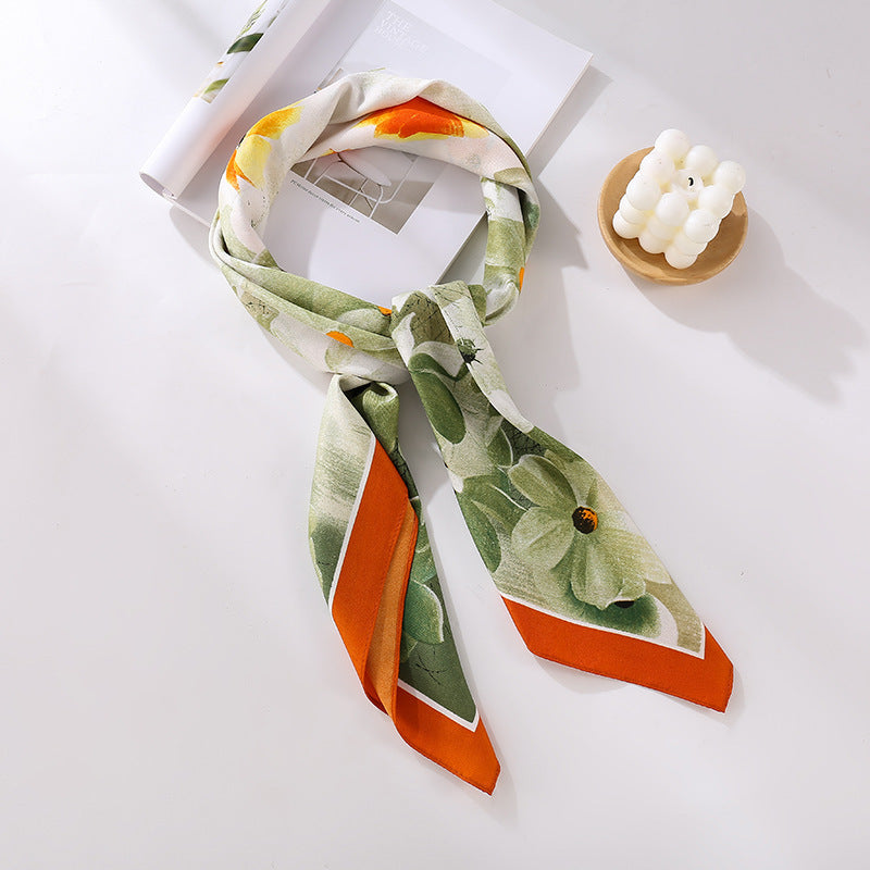 Soft Silky Red Scarf with Stunning Contrast Design
