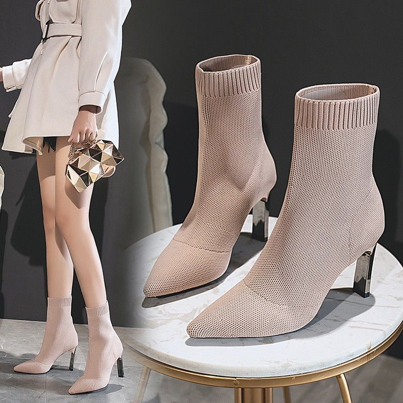 Fashionable Women’s Pointed Toe Sock Boots