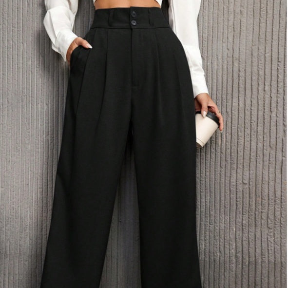 Trendy High Waist Drooping Suit Pants, Perfect Fit Guaranteed