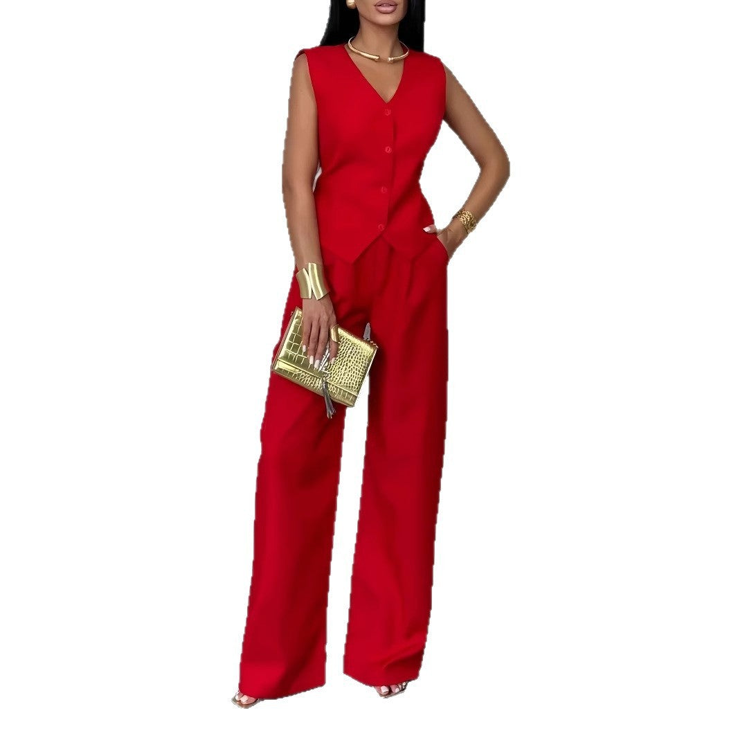 Casual Women’s Vest and Pants Set for Sunny Days
